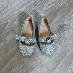 Sparkly Silver Kids Dress Shoes with Bow